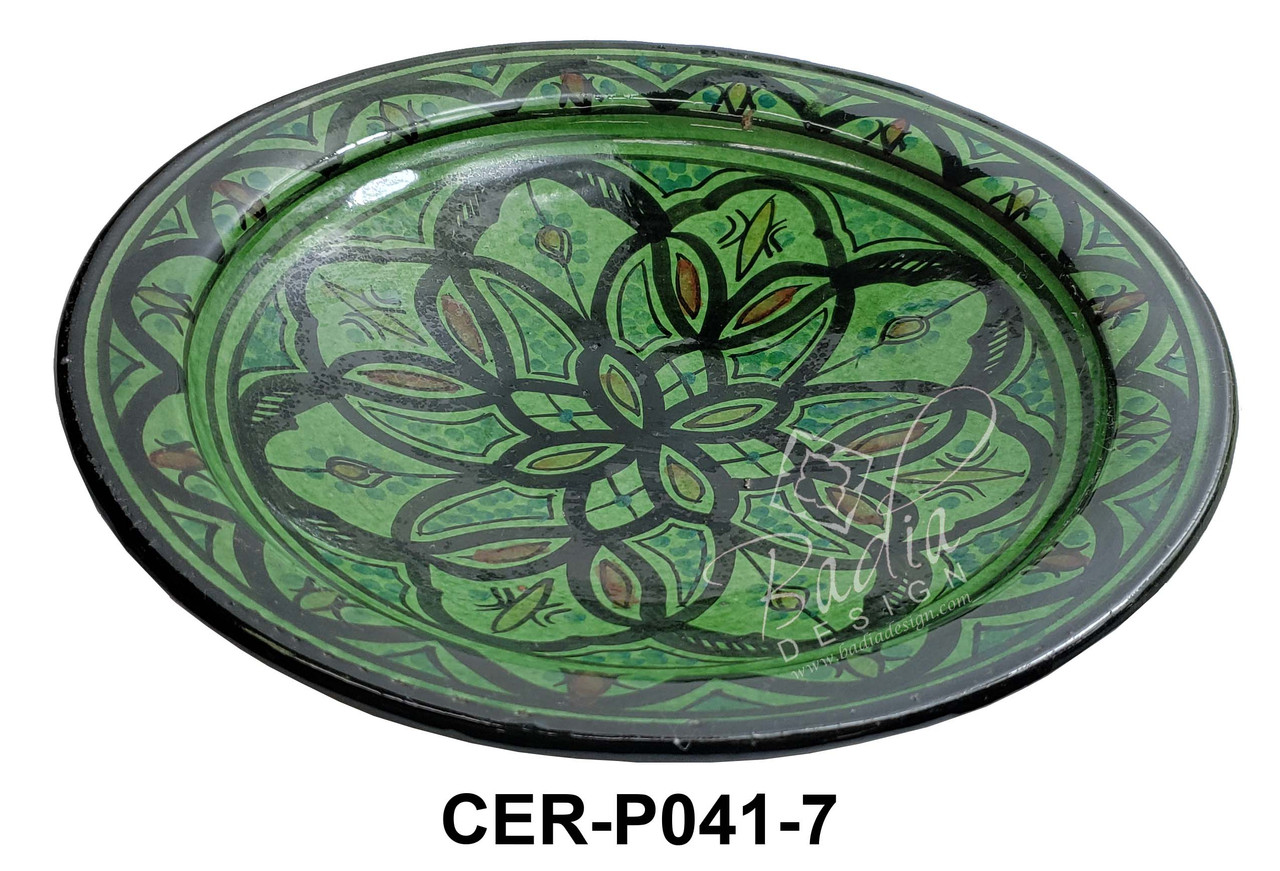 Large Hand Painted Ceramic Plates - CER-P041