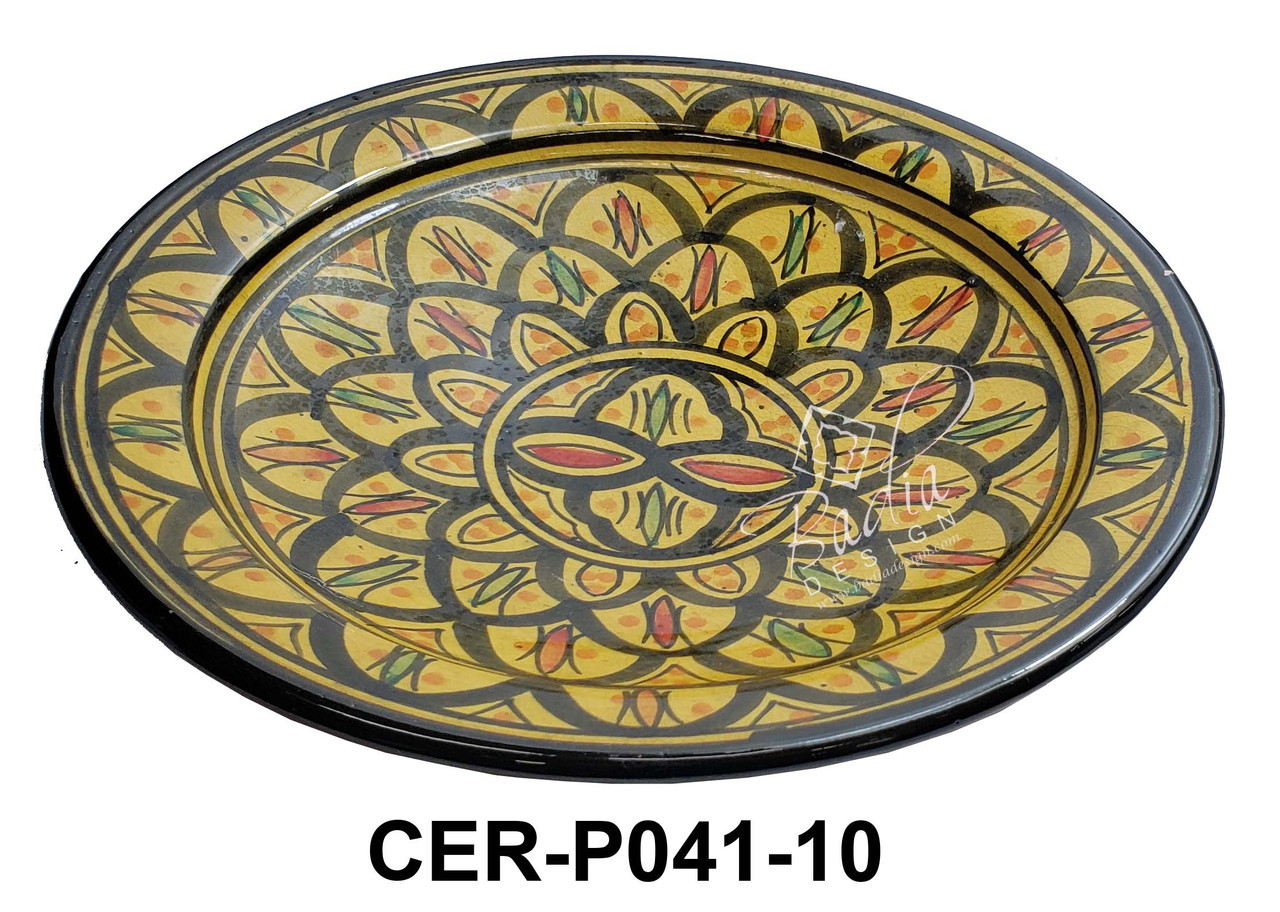 Large Hand Painted Ceramic Plates - CER-P041