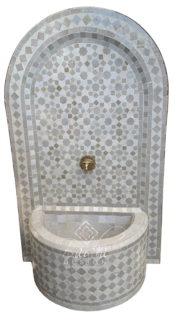 Beige Moroccan Mosaic Tile Water Fountain - MF711