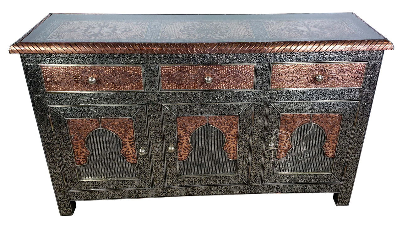  Large Silver Nickel and Bronze Storage Cabinet - NK-CA051