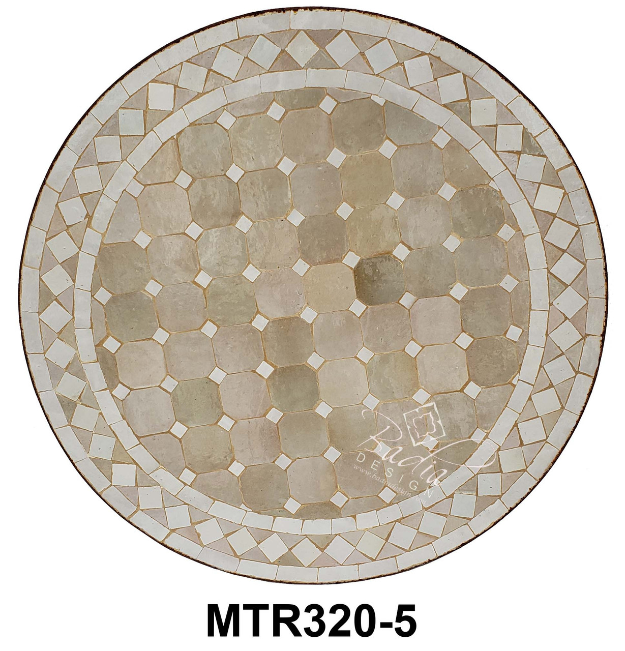24 Inch Moroccan Round Tile Table Top - MTR320