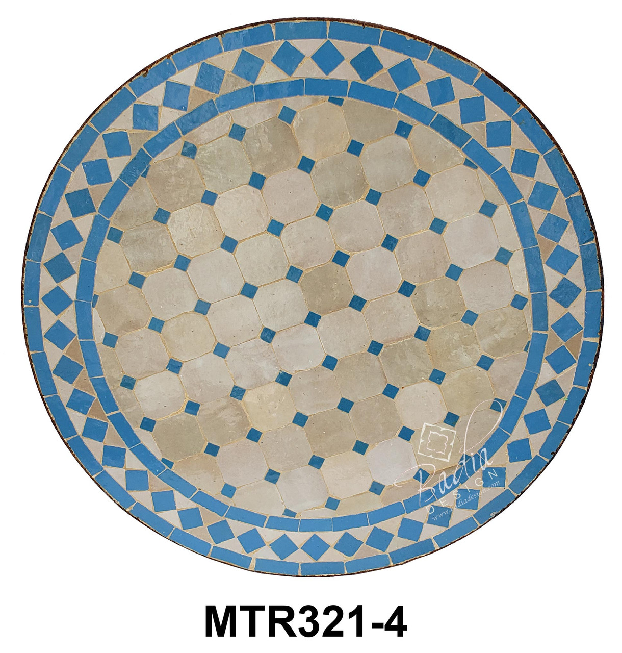 24 Inch Moroccan Round Tile Table Top - MTR321
