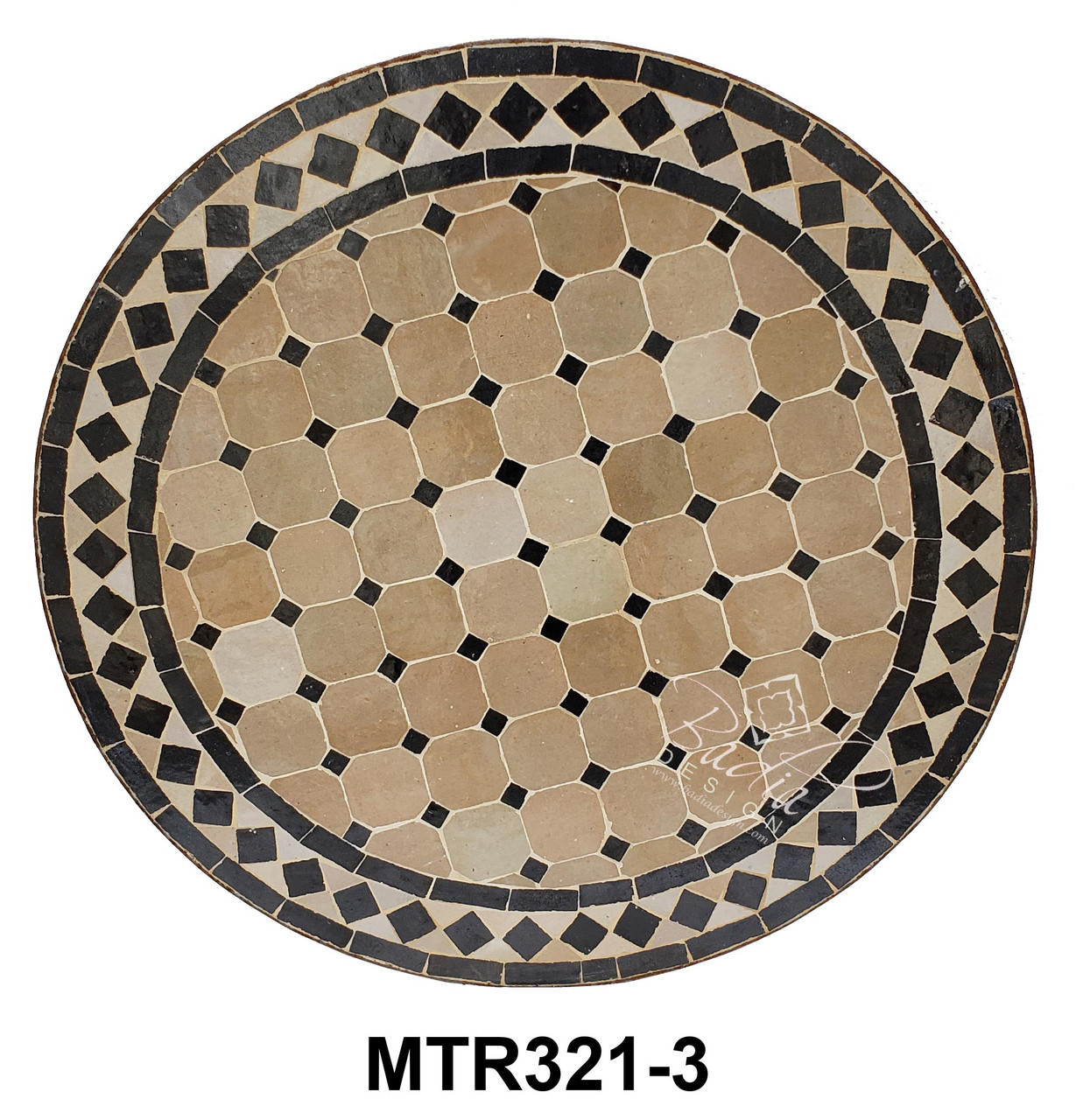 24 Inch Moroccan Round Tile Table Top - MTR321