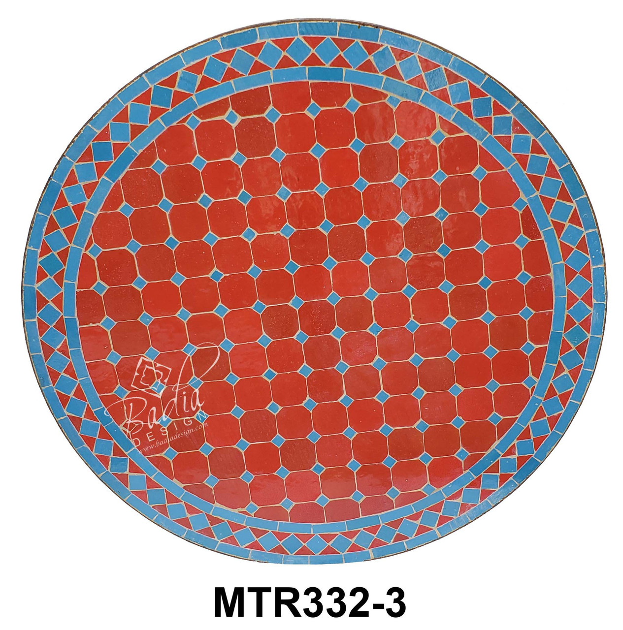 32 Inch Moroccan Mosaic Tile Table Top - MTR332