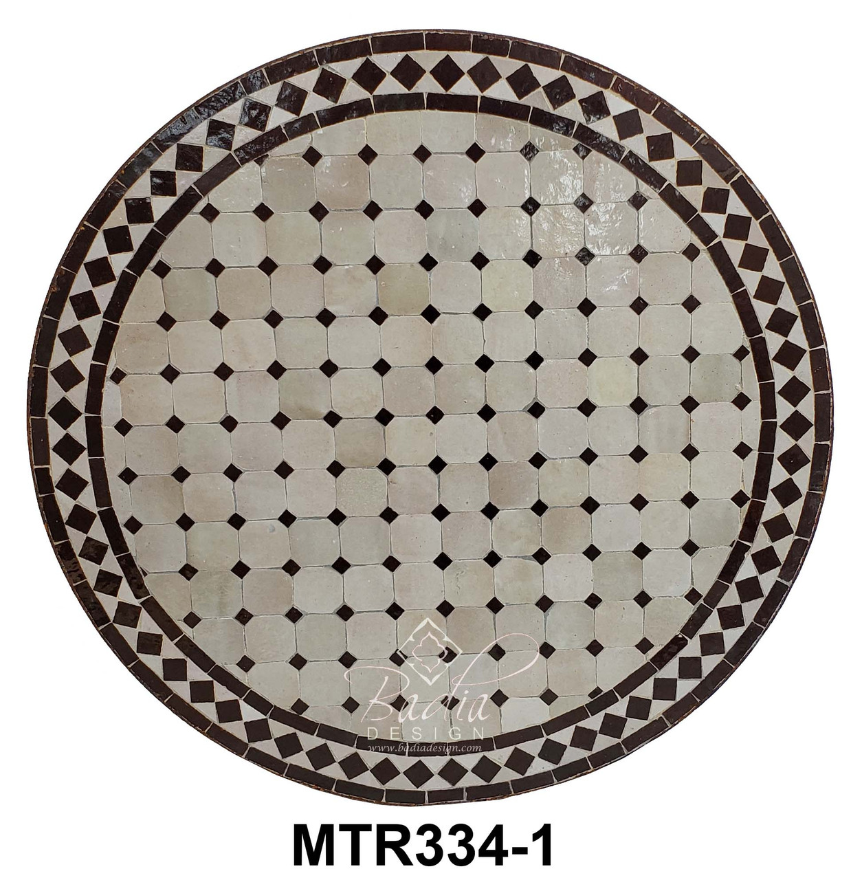 32 Inch Moroccan Mosaic Tile Table Top - MTR334