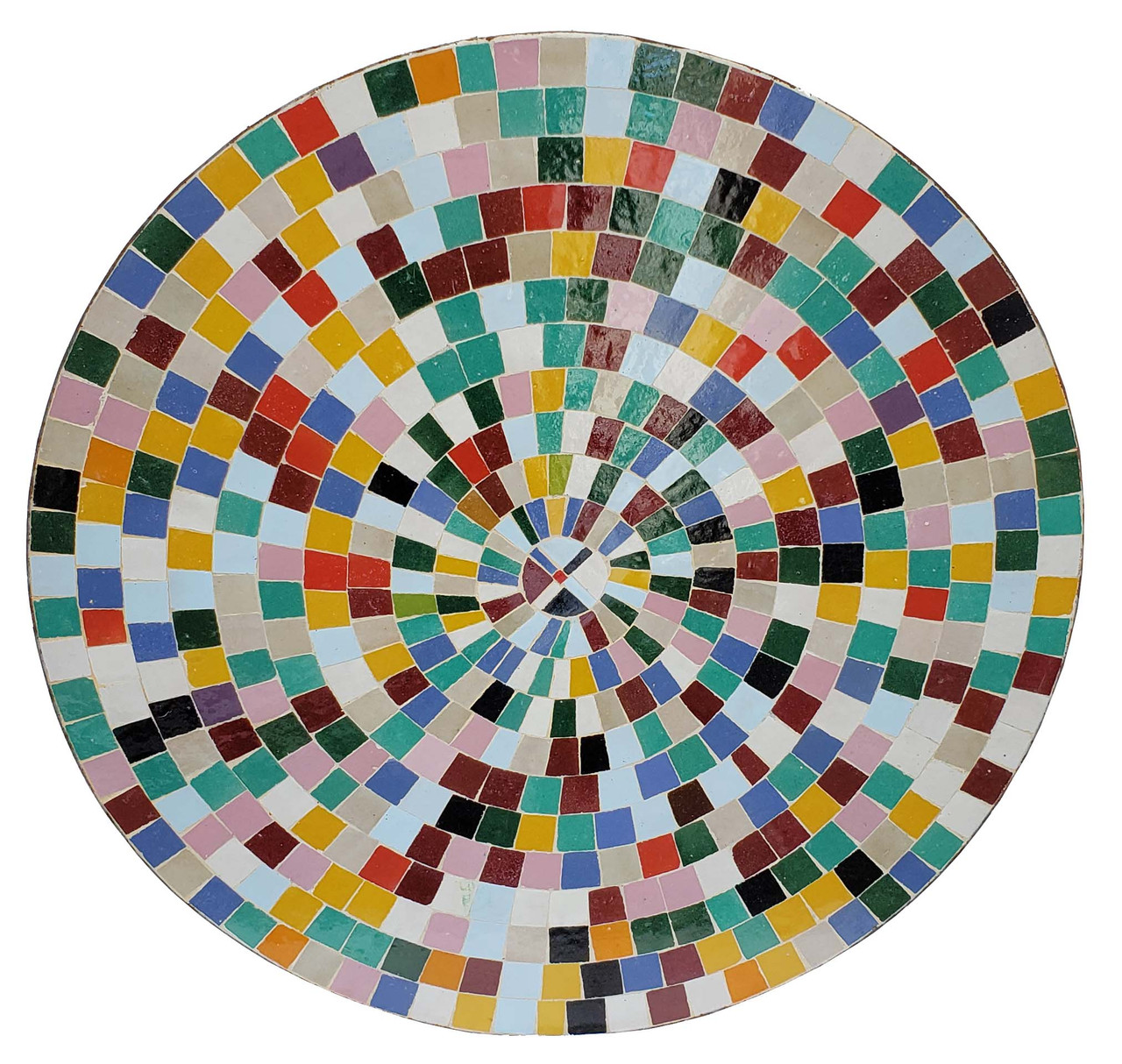 32 Inch Intricately Designed Multi-Color Mosaic Tile Table Top - MTR337