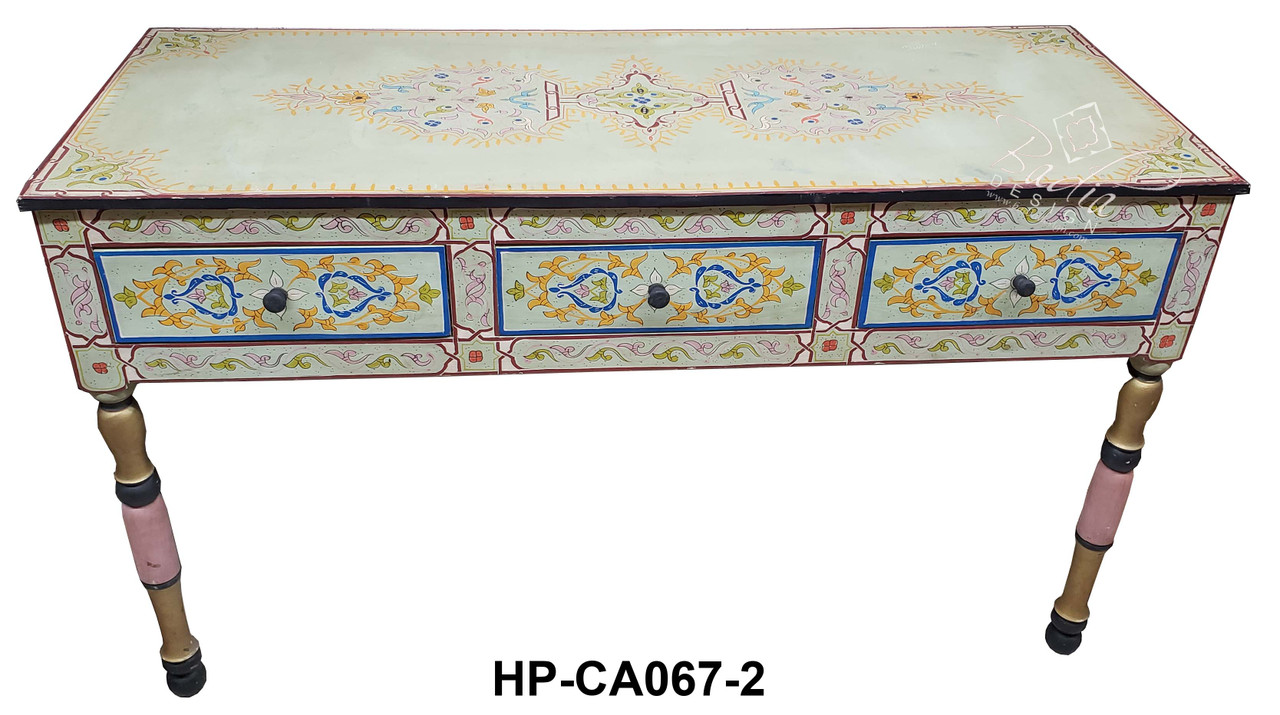 Rectangular Shaped Hand Painted Wooden Cabinets - HP-CA067