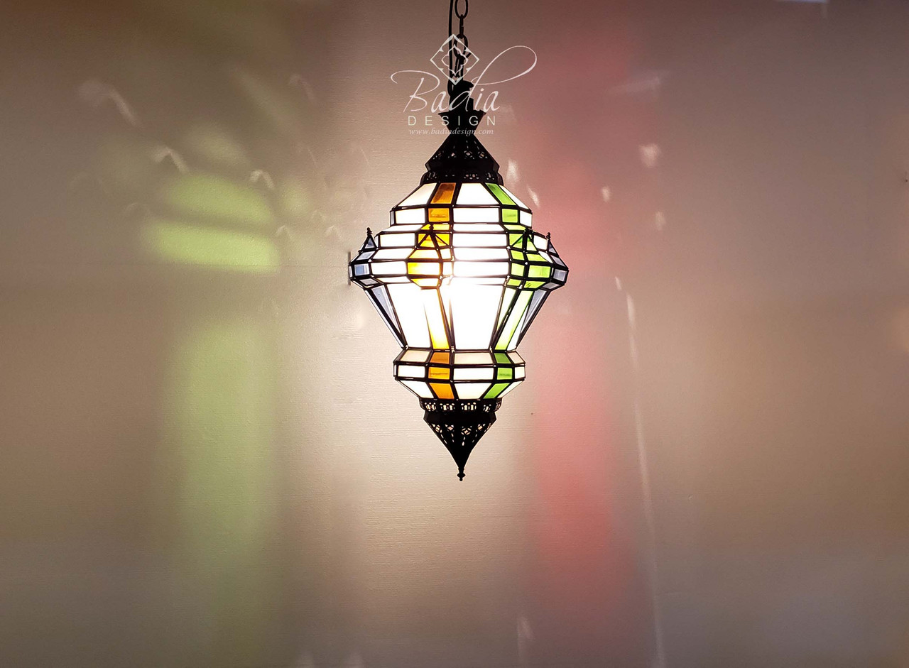 Hanging Multi-Color Glass Lantern - LIG434