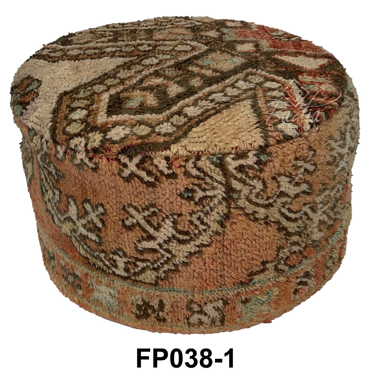Handmade Round Kilim Pouf - FP038