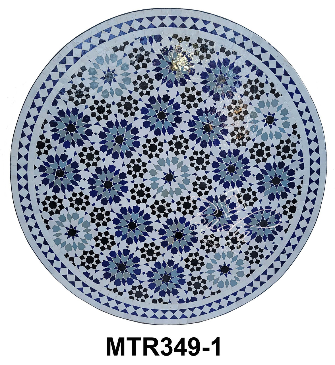 36 Inch Ceramic Multi-Color Tile Table Top - MTR349