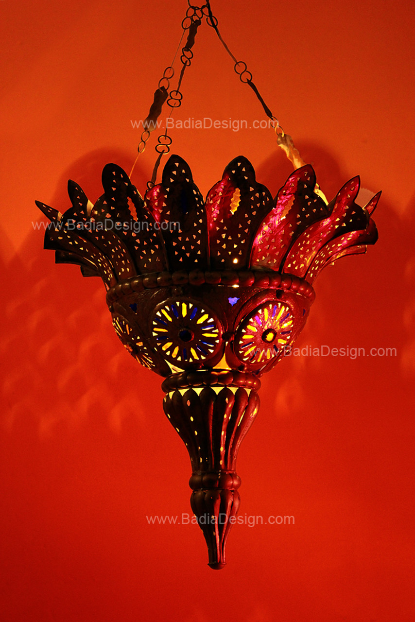 Silver Chandelier with Multi-Color Glass - CH024