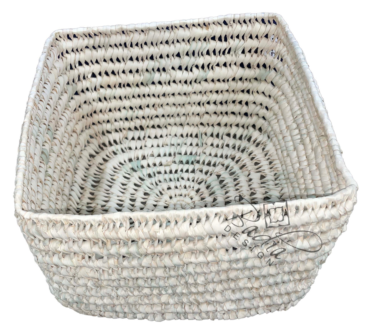 Square Shaped Handwoven Straw Basket - HB028