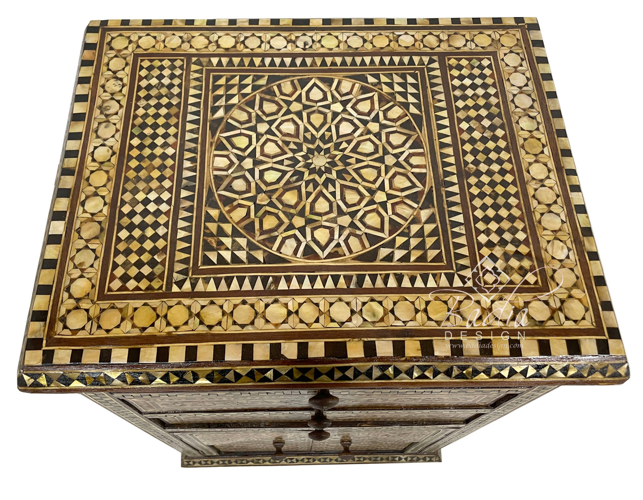 Tall Syrian Nightstand - MOP-CA010