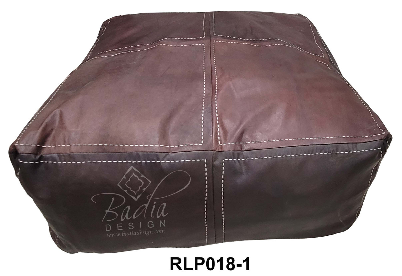 Extra Large Square Leather Ottoman - RLP018