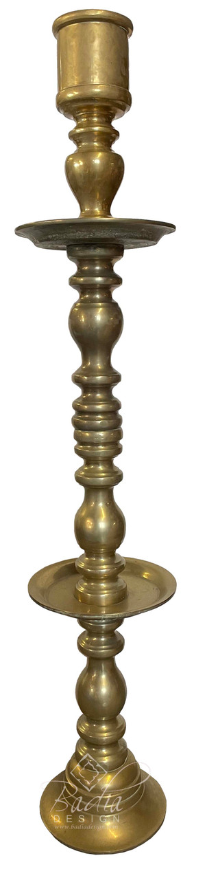 Tall Decorative Brass Candle Holder - HD263