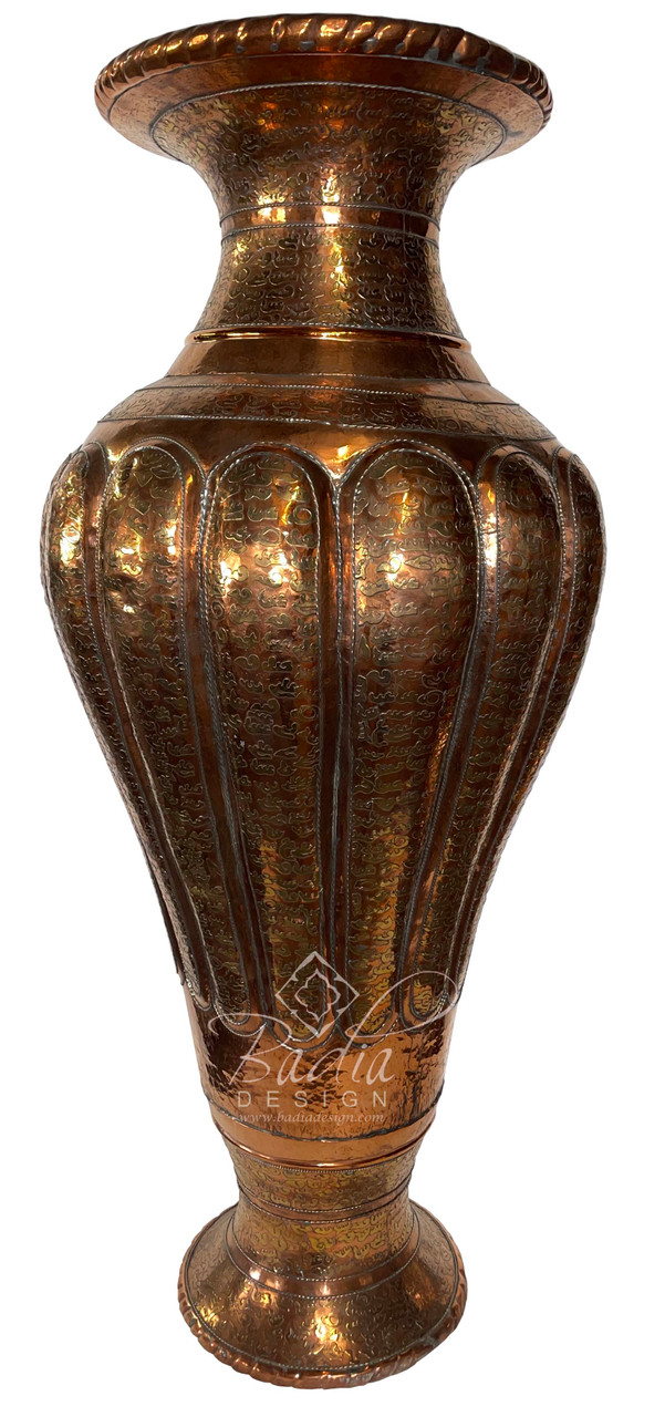 Tall Hand Designed Copper Vase - VA101