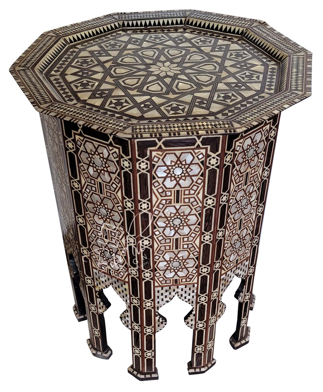 Mother of Pearl Inlay Wooden Side Table - MOP-ST127