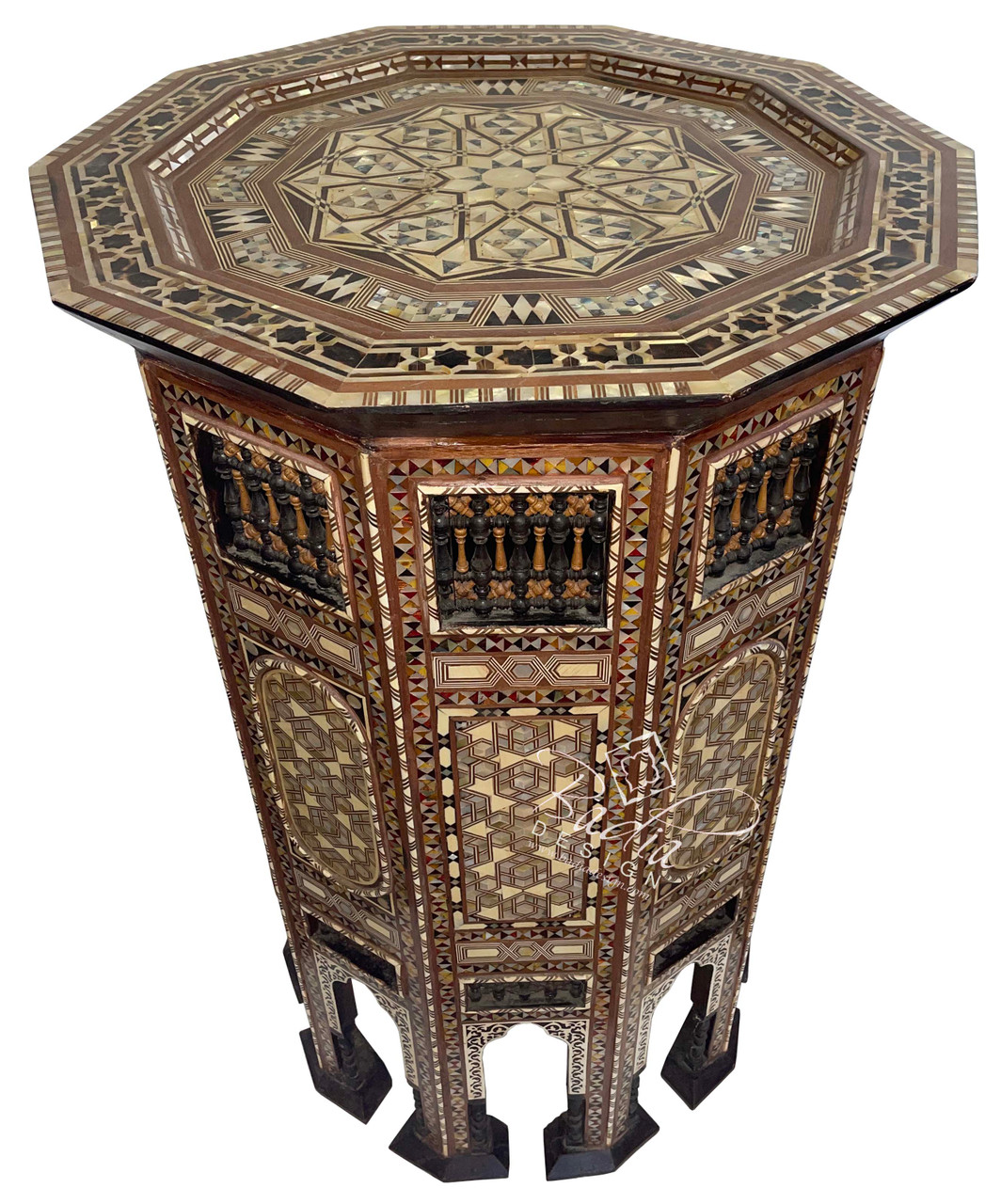 Mother of Pearl Inlay Wooden Side Table - MOP-ST128