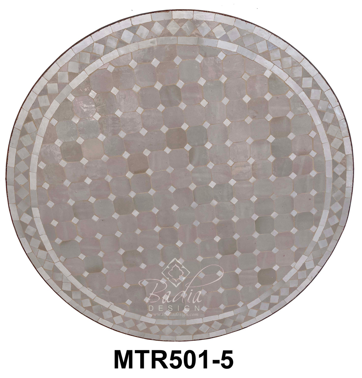 36 Inch Round Moroccan Tile Table Top - MTR501