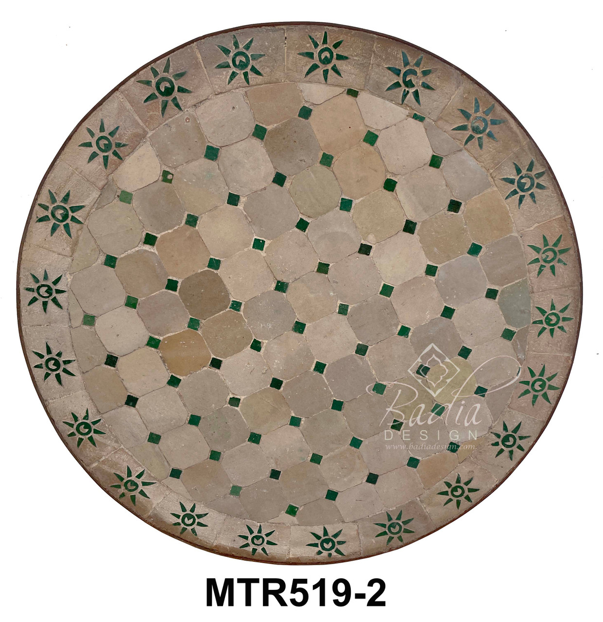 24 Inch Round Mosaic Tile Table Top - MTR519