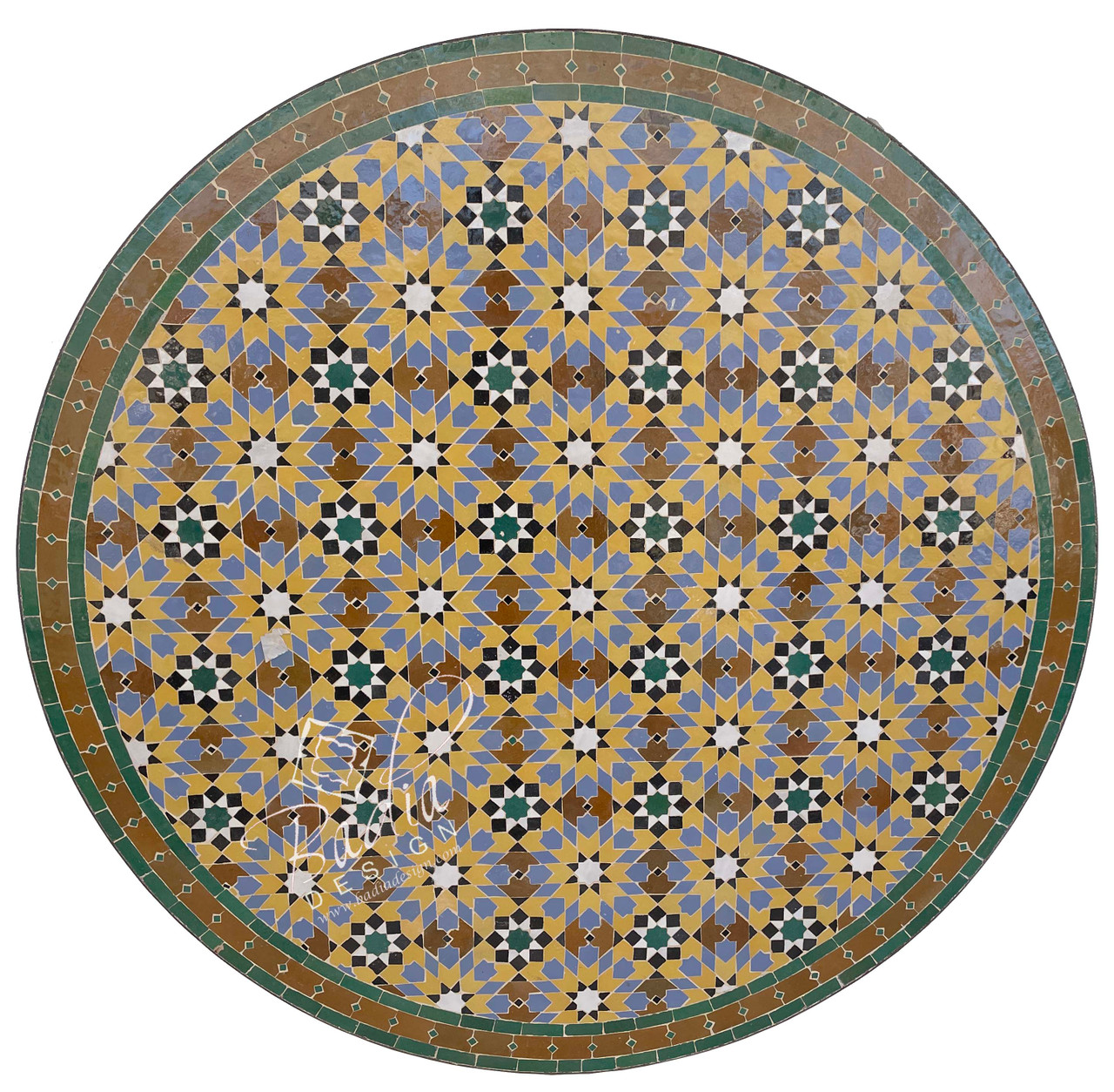 48 Inch Moroccan Mosaic Tile Table Top - MTR525