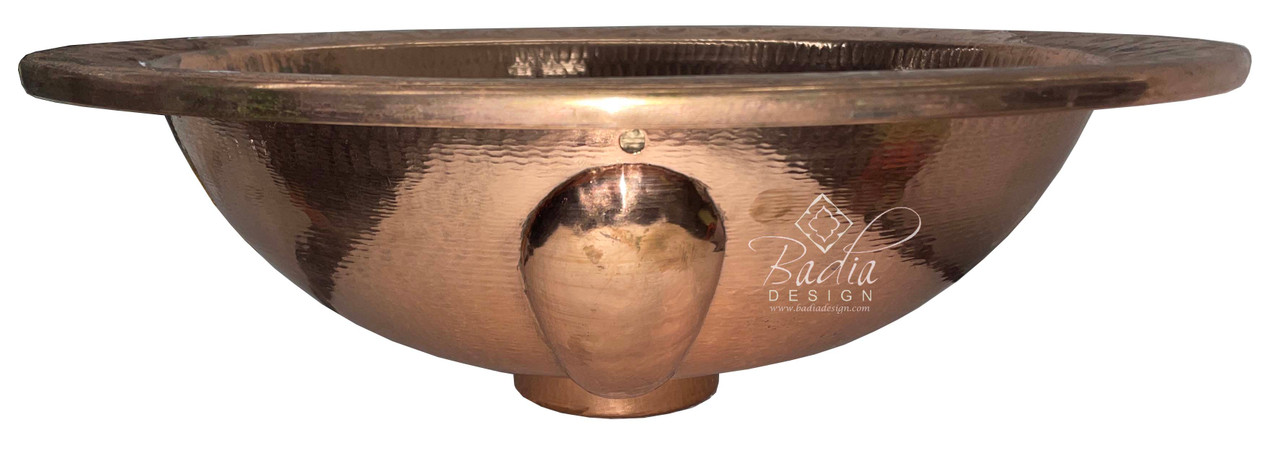Round Engraved Copper Sink - MS035