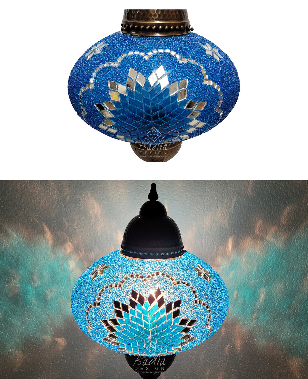 39 Inch Tall Turkish Moroccan Mosaic Glass Floor Lamps - TK-LMP002