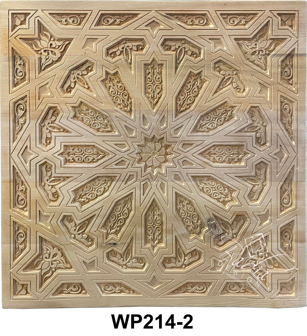 Square Hand Carved Wooden Panel - WP214