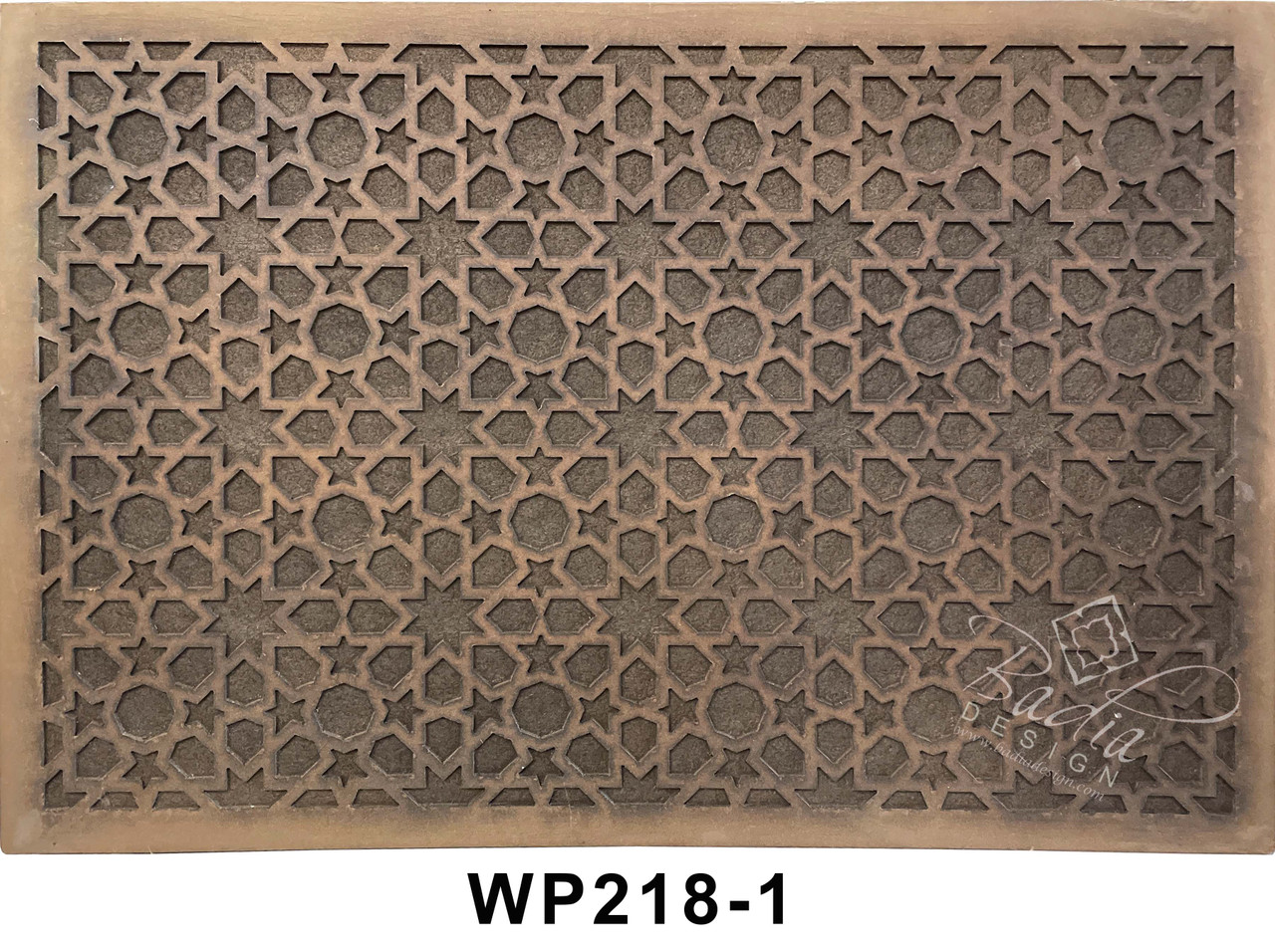 Rectangular Shaped Hand Carved Wooden Panel with a Light Stain