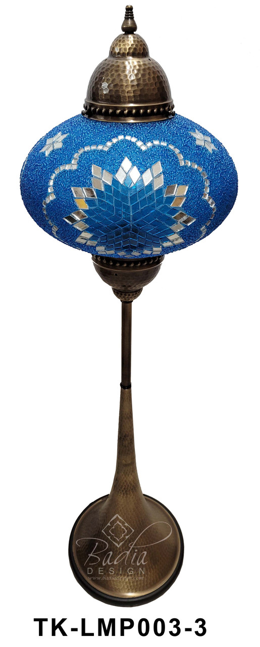 46 Inch Tall Turkish Moroccan Mosaic Glass Floor Lamps - TK-LMP003