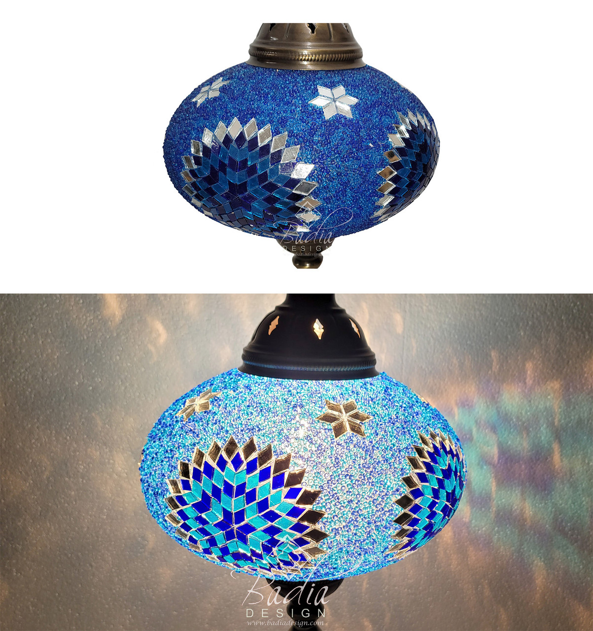29 Inch Tall Turkish Moroccan Mosaic Glass Desktop Lamps - TK-LMP005
