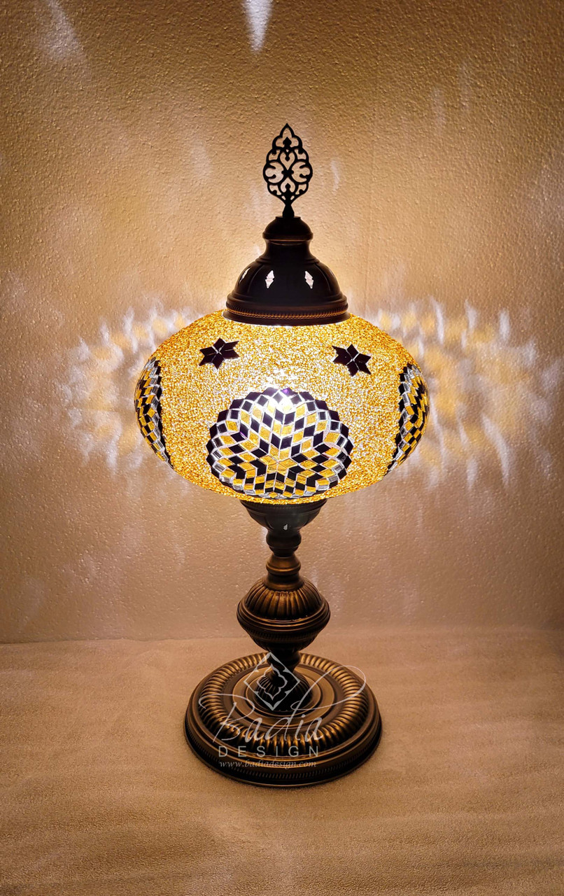 29 Inch Tall Turkish Moroccan Mosaic Glass Desktop Lamps - TK-LMP007