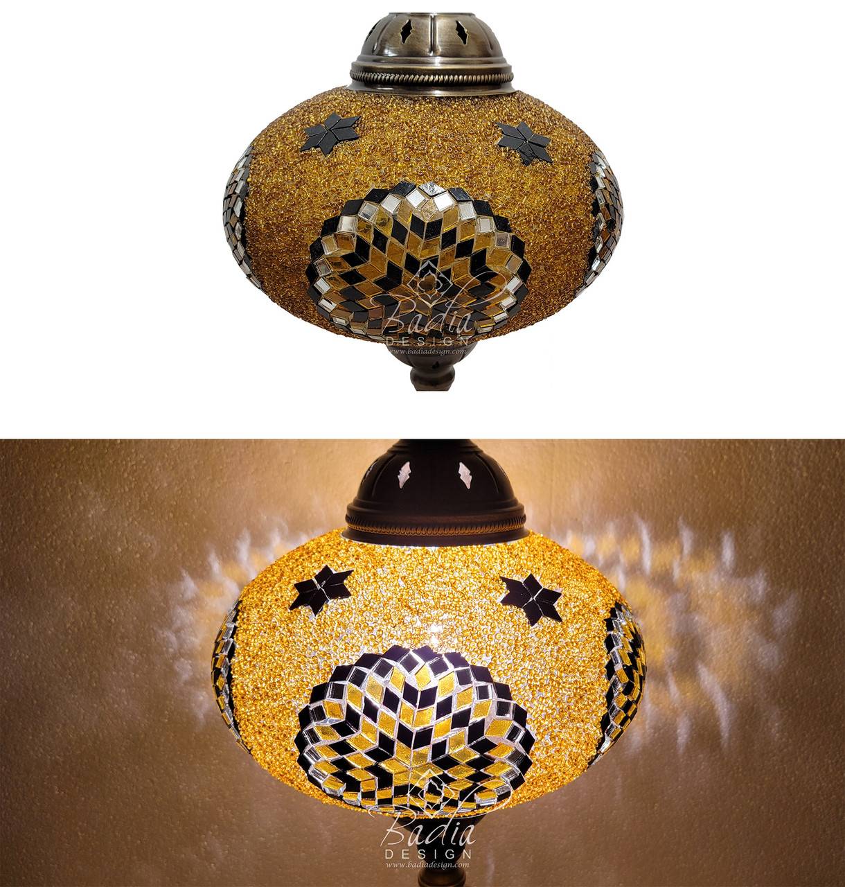 29 Inch Tall Turkish Moroccan Mosaic Glass Desktop Lamps - TK-LMP007