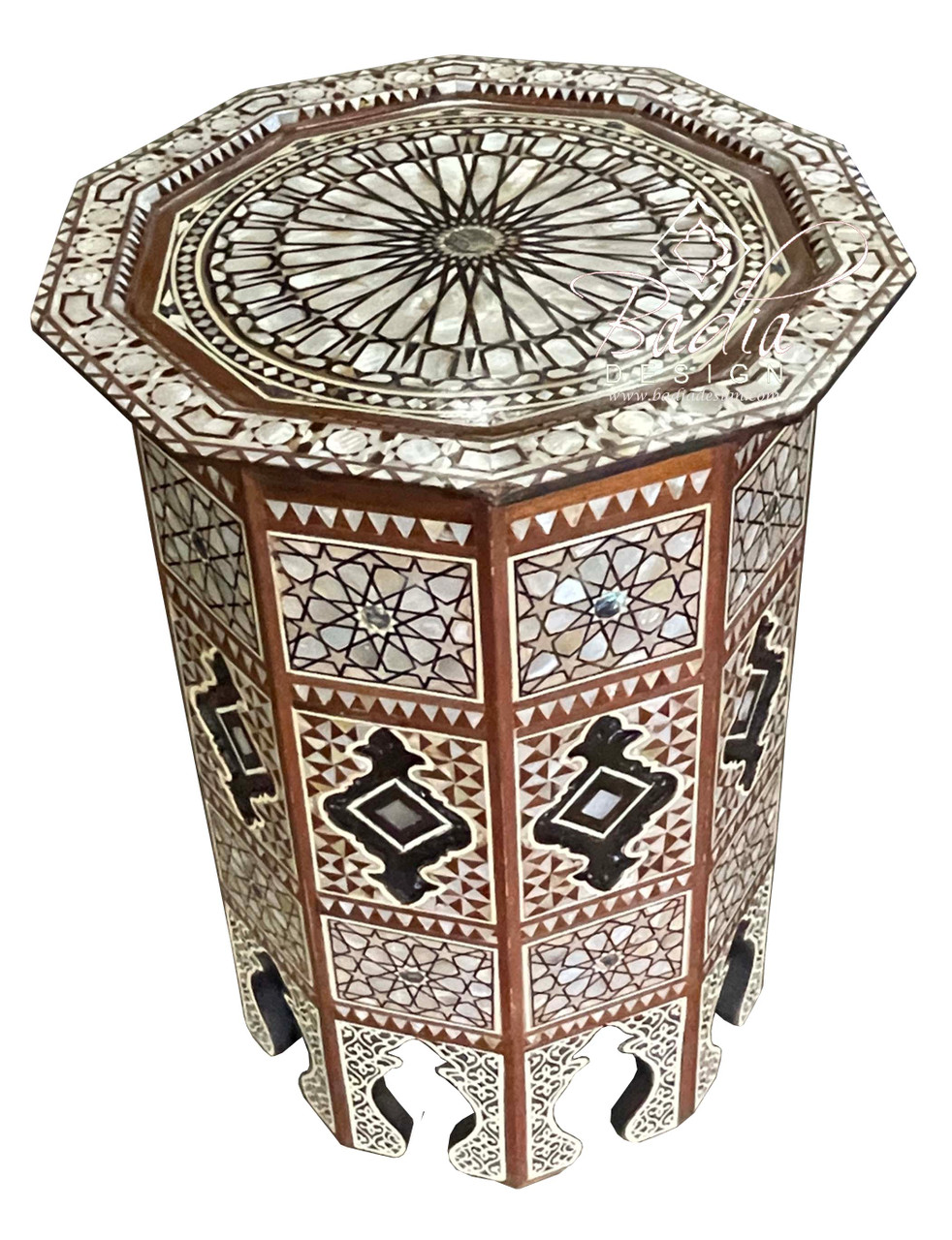 Mother of Pearl Inlay Accent Side Table - MOP-ST133