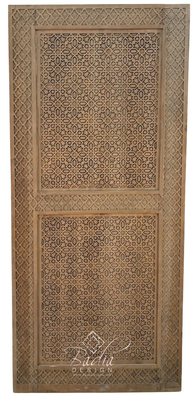 Moroccan Designed Hand Carved Wooden Door - CWD035