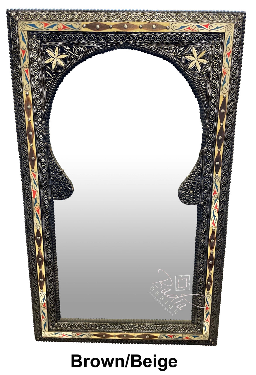 Rectangular Shaped Metal and Bone Mirror - M-MB108