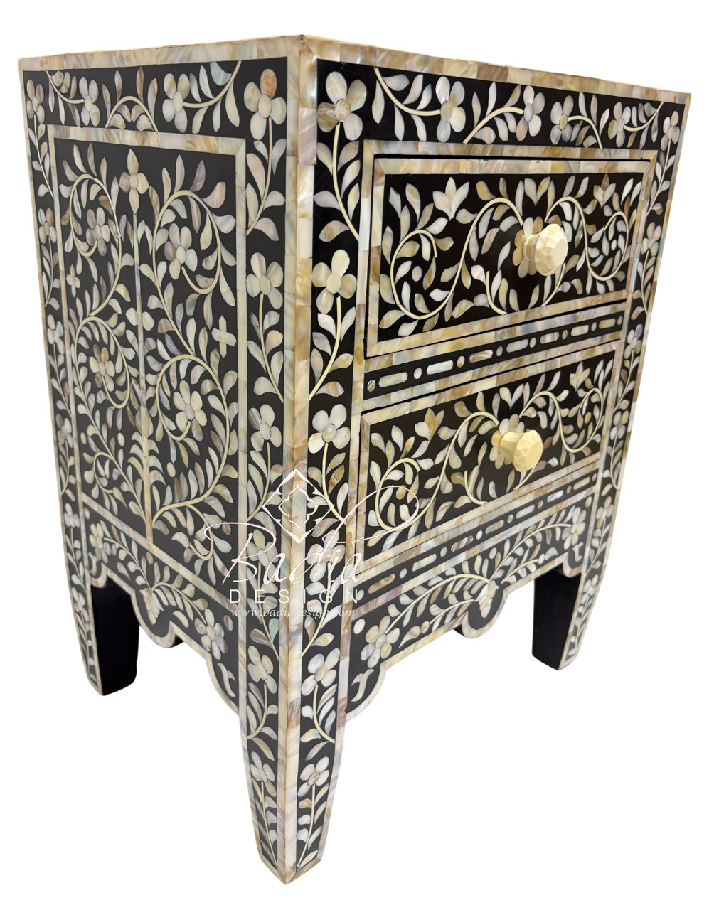 Modern Design Mother of Pearl Inlay Nightstand - MOP-NS003