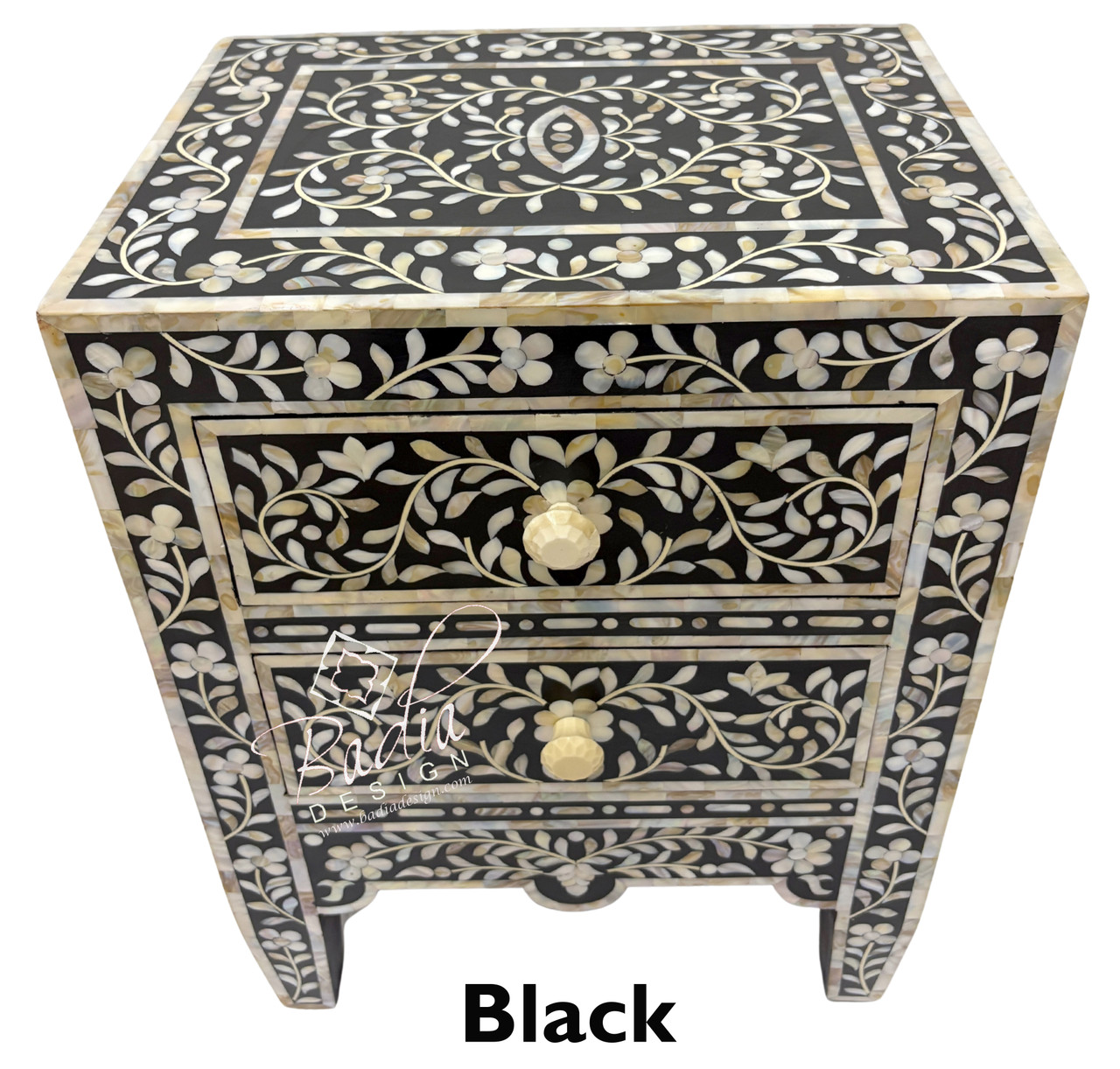 Modern Design Mother of Pearl Inlay Nightstand - MOP-NS003