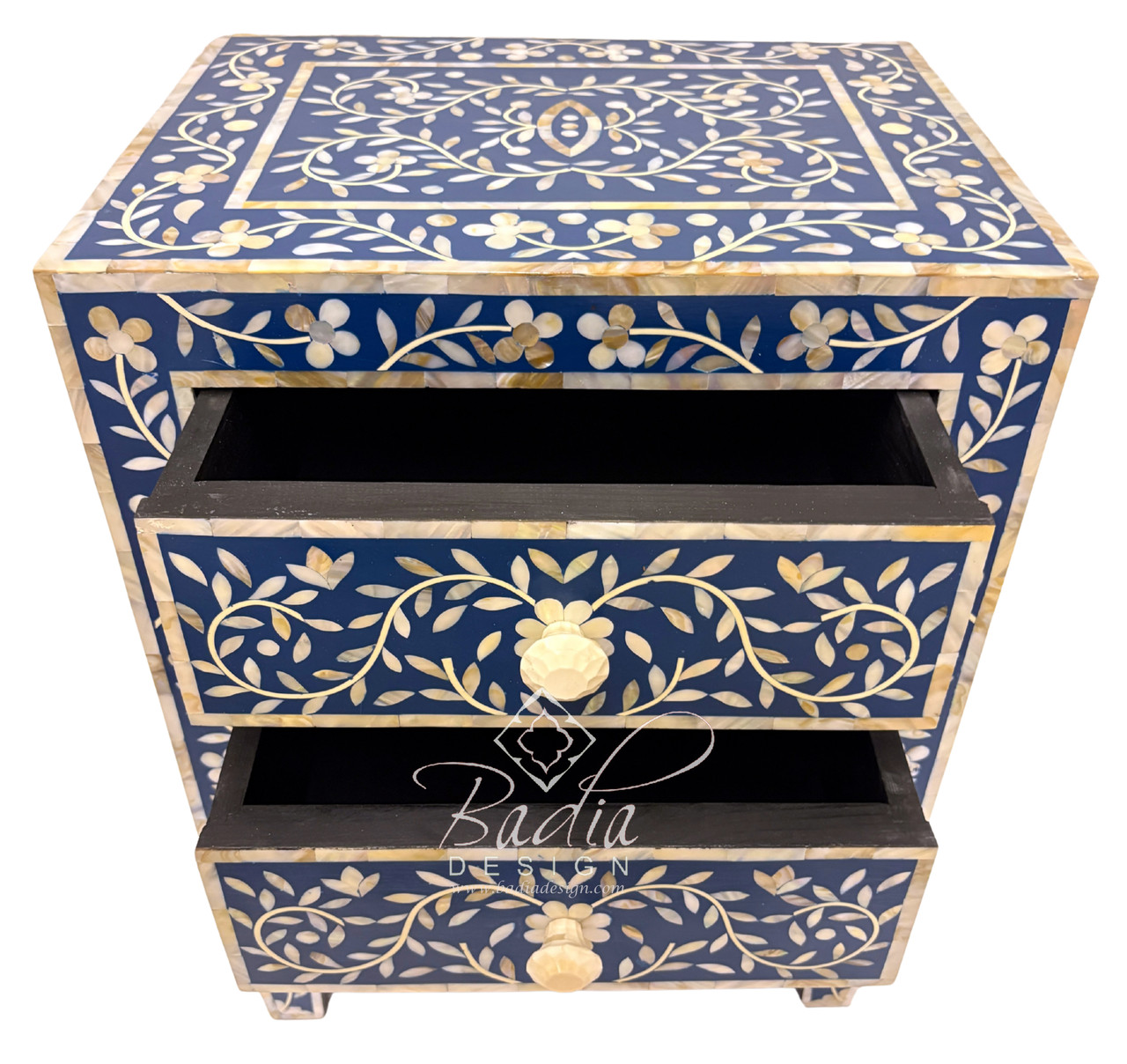 Modern Design Mother of Pearl Inlay Nightstand - MOP-NS003