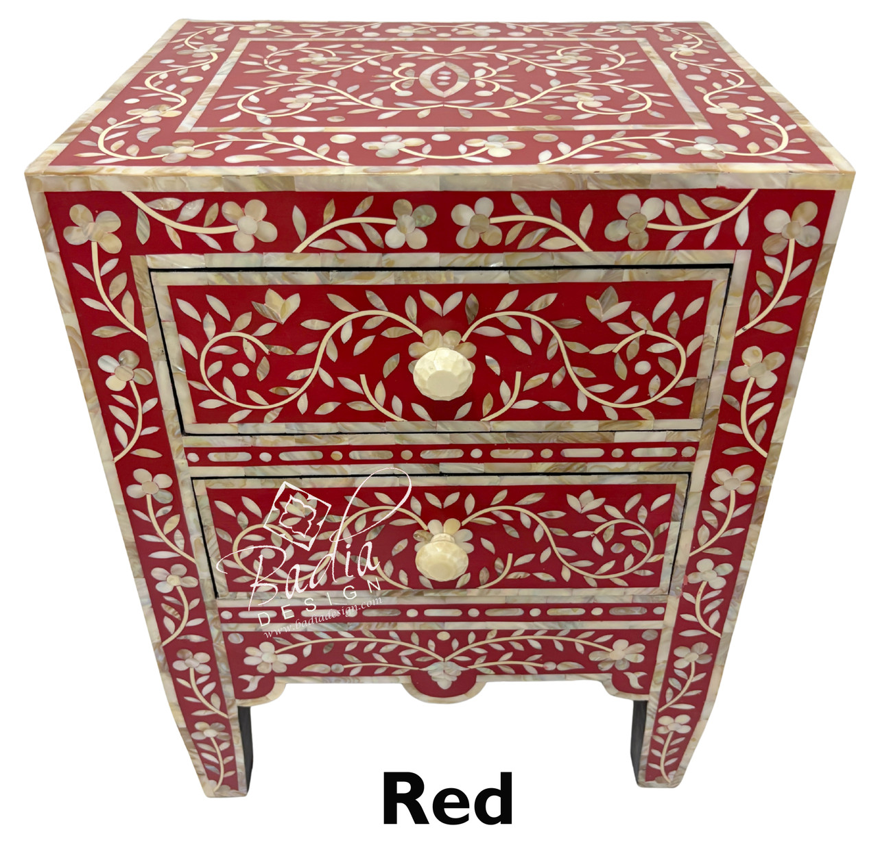 Modern Design Mother of Pearl Inlay Nightstand - MOP-NS003