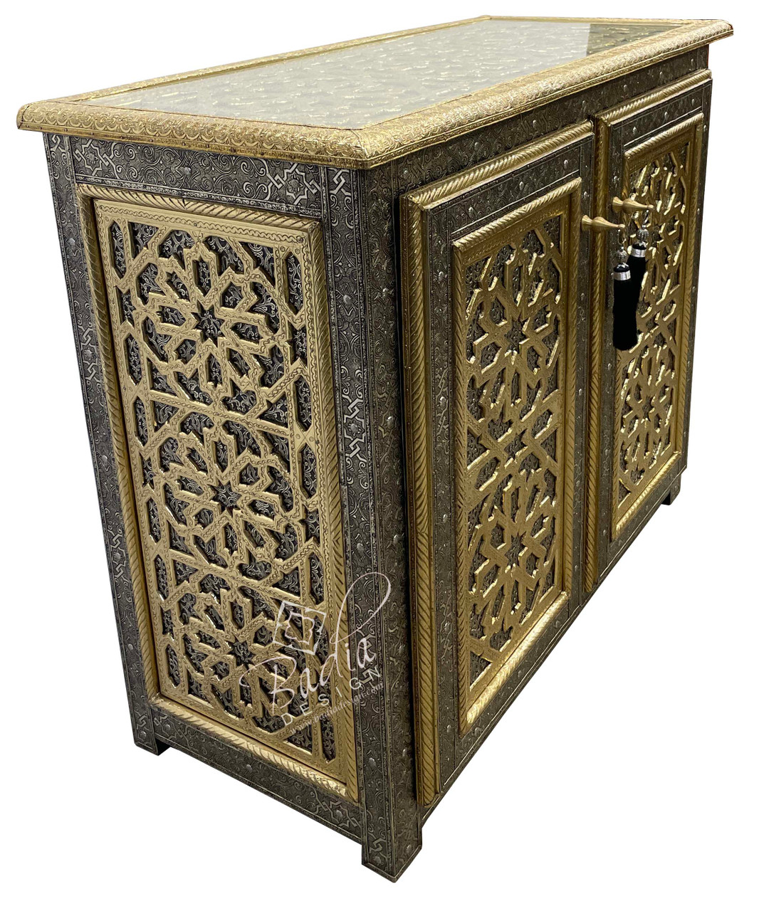 Hand Carved Brass Cabinet  - NK-CA063