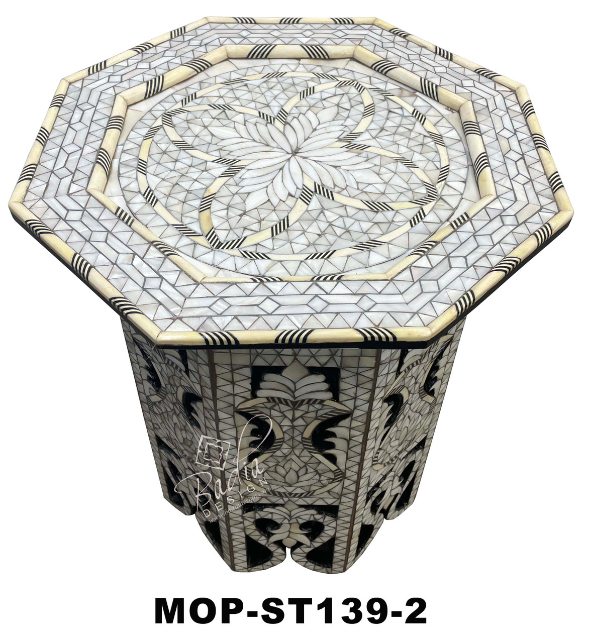 White Mother of Pearl Accent Tables - MOP-ST139