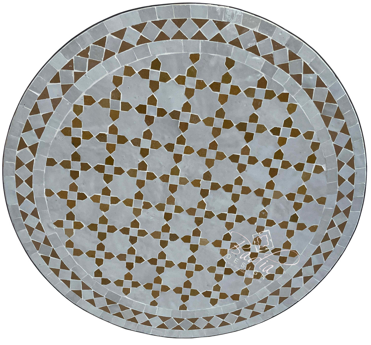 24 Inch Intricately Designed Round Tile Table Top - MTR540