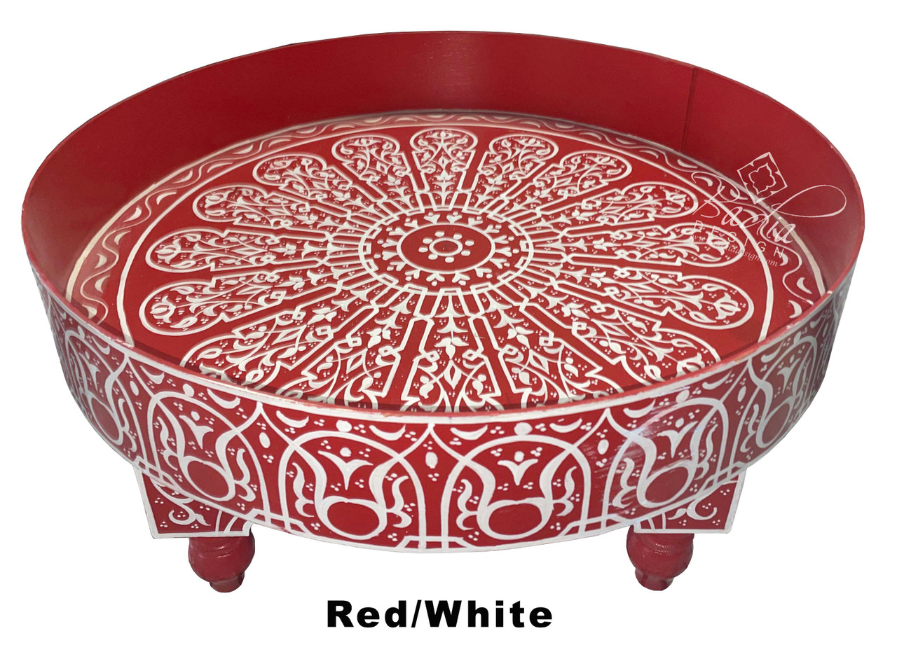 Multi Color Hand Painted Low-Cut Side Tables - HP340