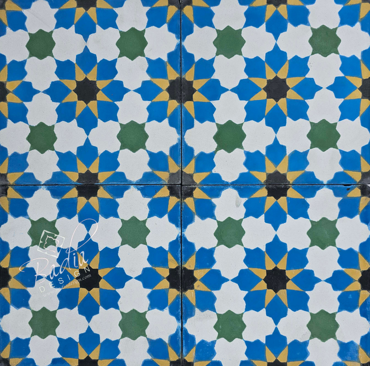 Moroccan Multi-Color Cement Floor Tile - CT127