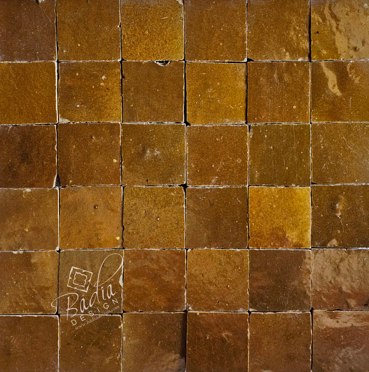 Mustard Color Glazed Zellige Mosaic Tile - TM116