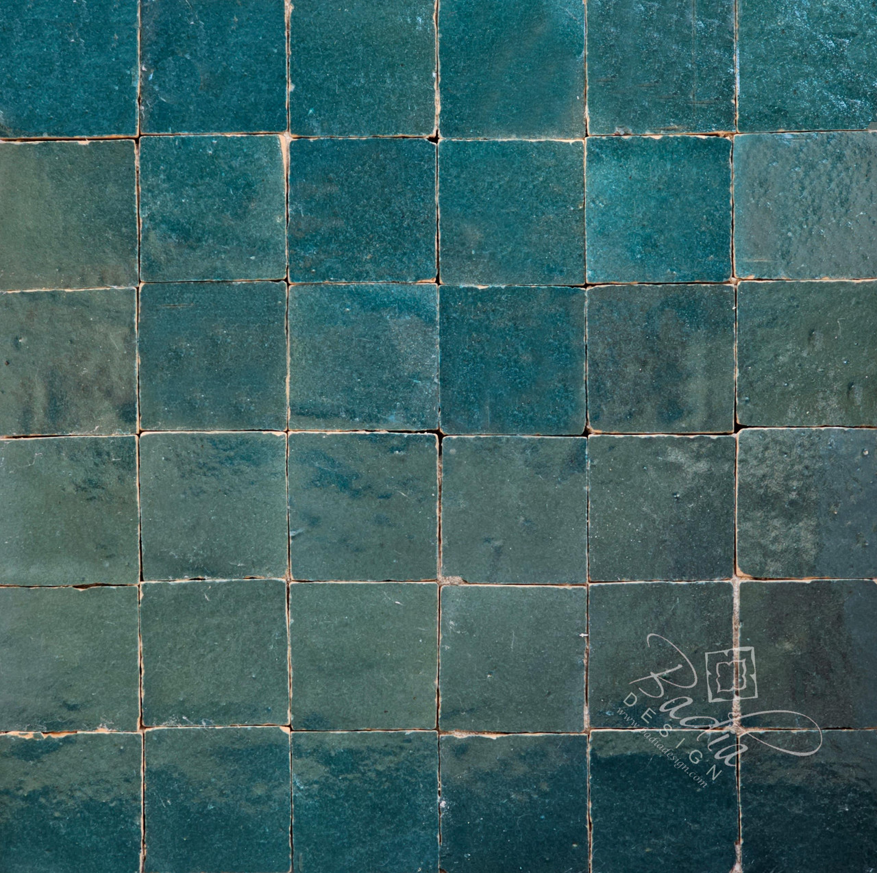 Moroccan Green Glazed Zellige Mosaic Tile from Badia Design Inc.