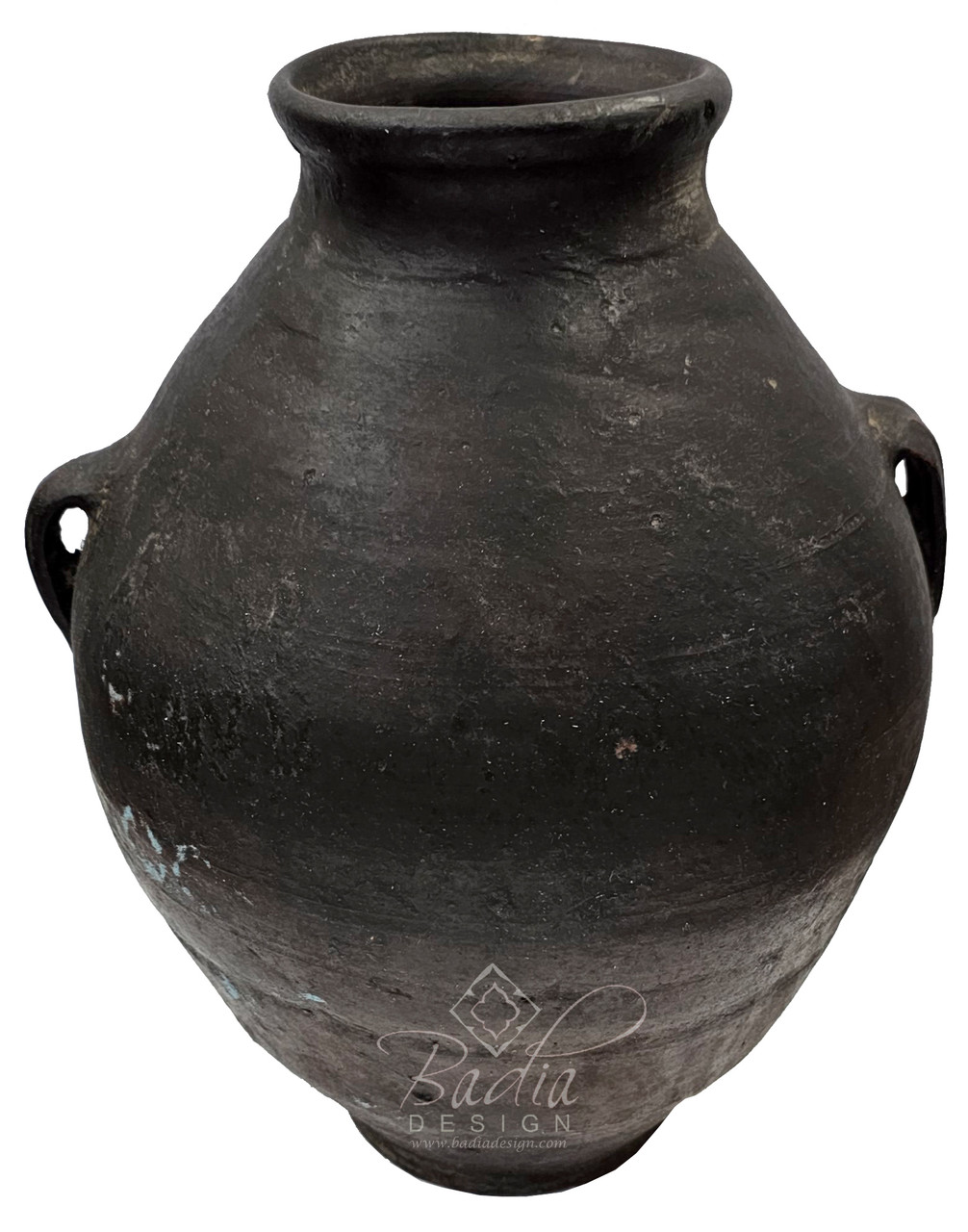 Vintage Dark Brown Hand Painted Ceramic Vase - CER119