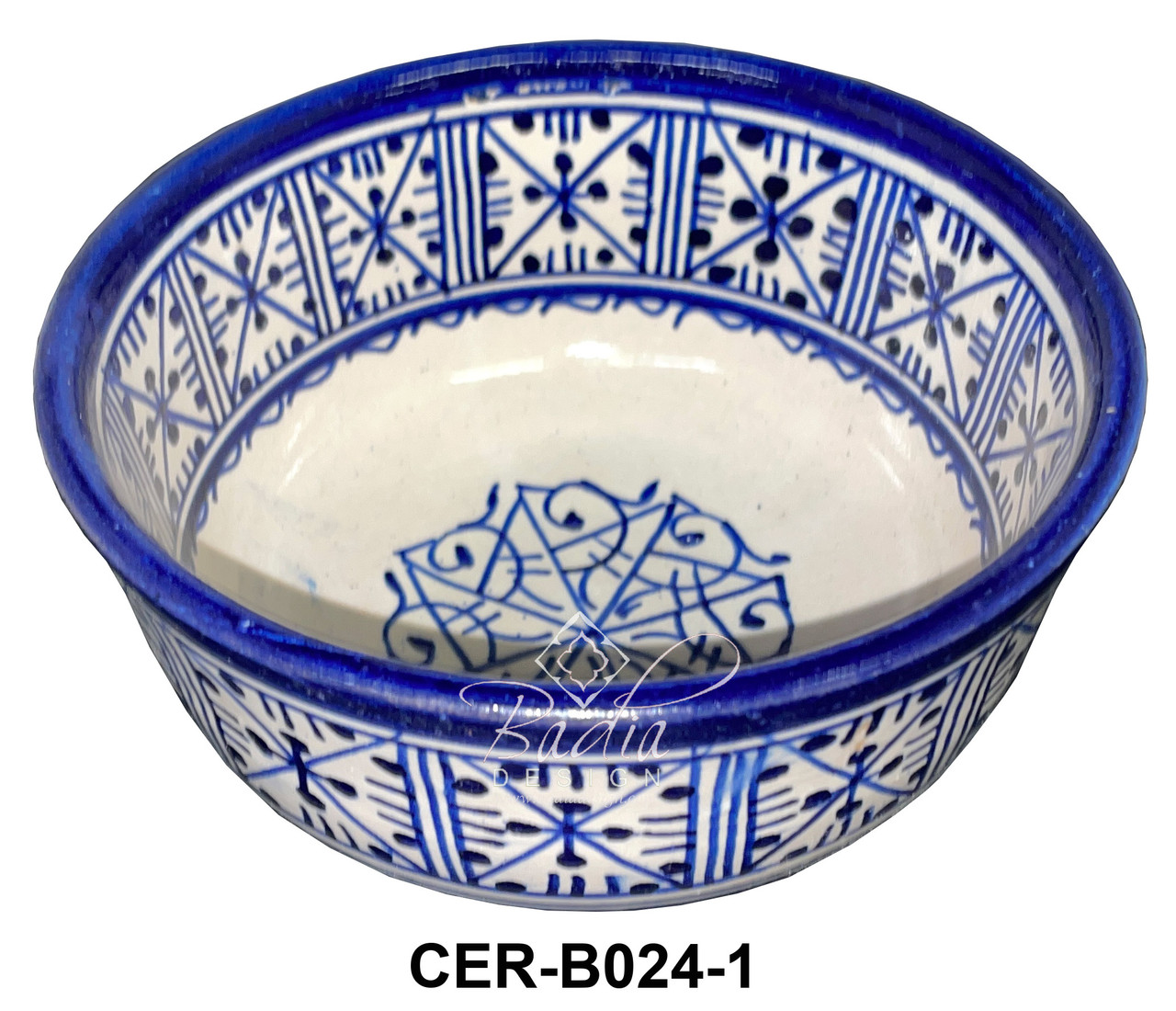 6 Inch Wide Multi-Color Hand Painted Ceramic Bowls - CER-B024