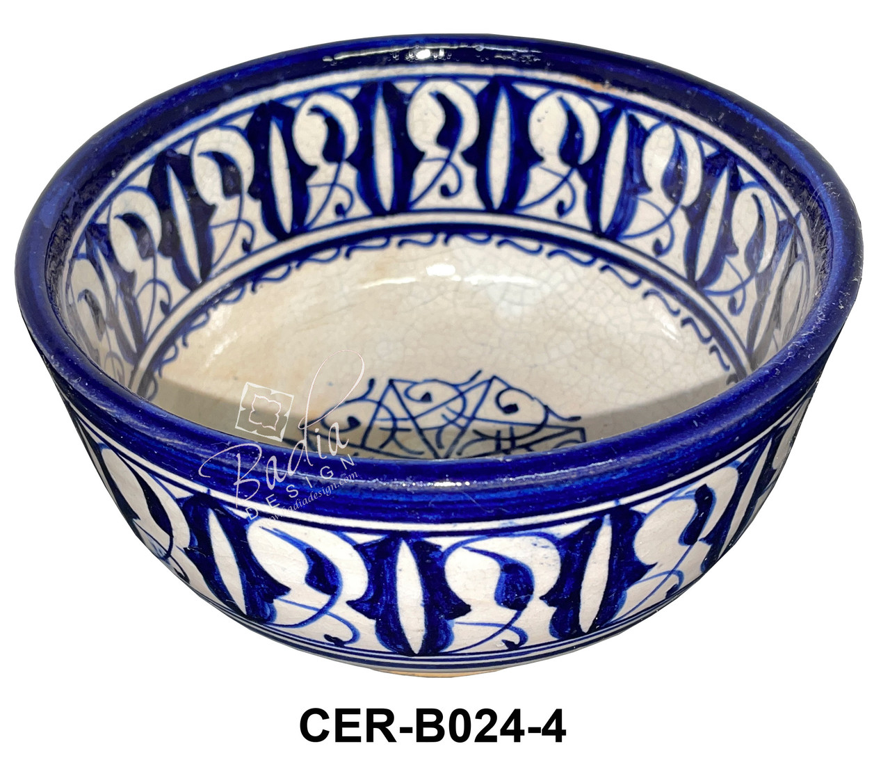 6 Inch Wide Multi-Color Hand Painted Ceramic Bowls - CER-B024